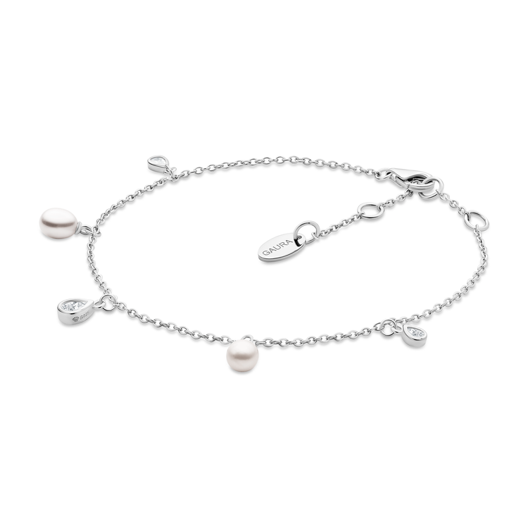 Pearl Crystal Charm Armband