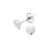 Tiny Heart Earrings, silver