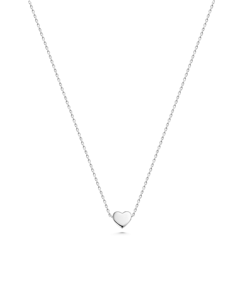 Tiny Silver Heart Necklace, silver