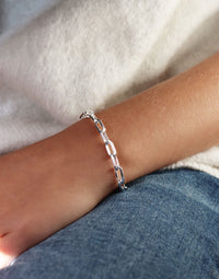 Paperclip Chain Armband, Silberkette