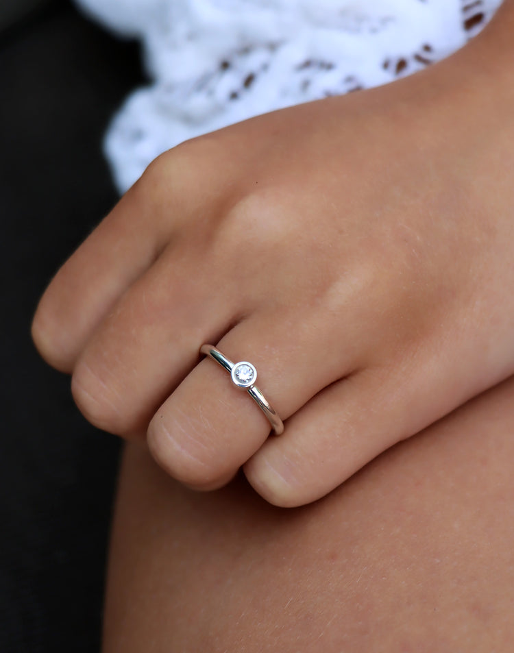 Minou Diamantring, silver