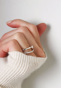 SET WEDDING / ENGAGEMENT RING for her & him | Julie + Plain silver ring