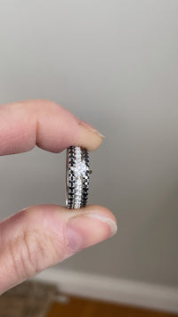 Elise Eternity Black Diamond silver ring, silver