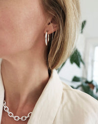 Plain Chunky Hoops, silver - Mila Silver