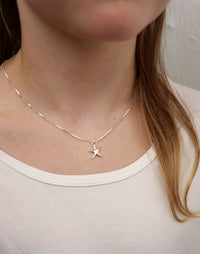 Barnsmycke Starfish Halsband, silver