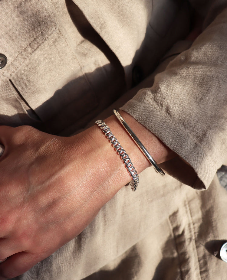 Mila Man Cuban, Armband Herrenkette silber, 7 mm