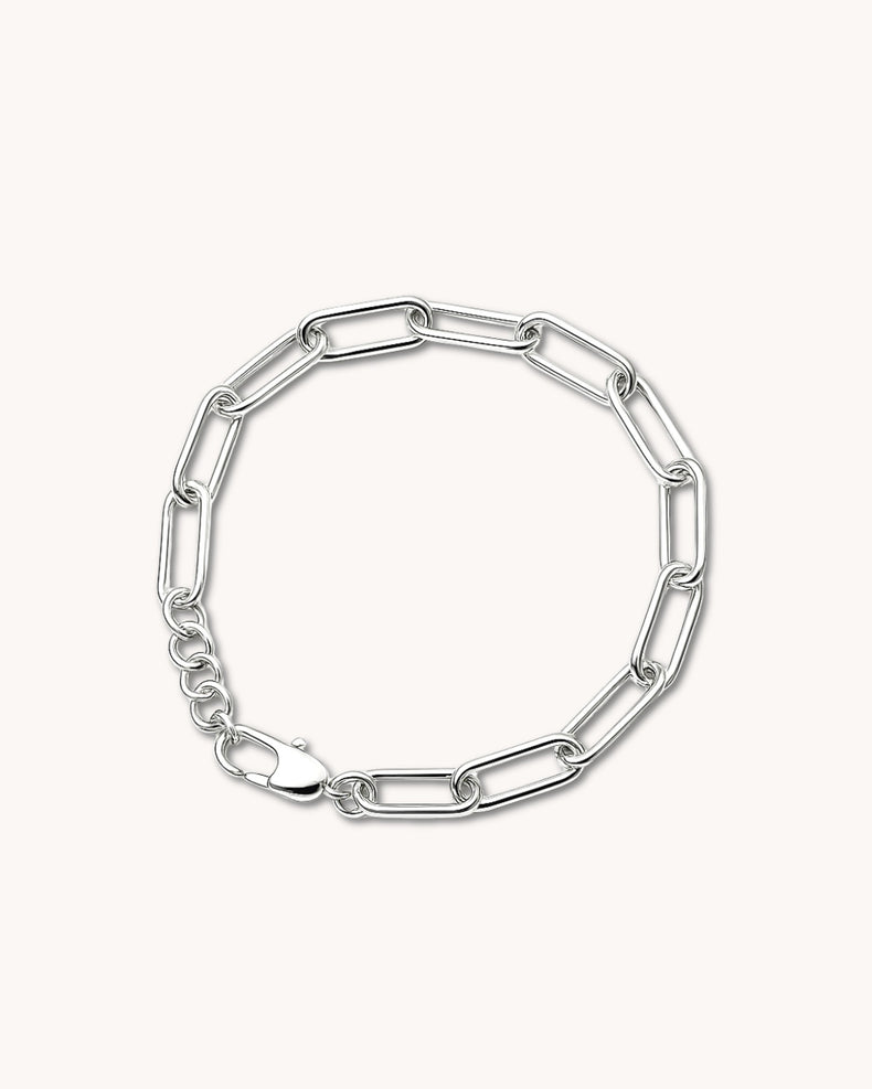 Paperclip Chain Round, bracelet silver