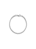 Armband till dam med silverkedja, vriden form - modell Rope chain.
