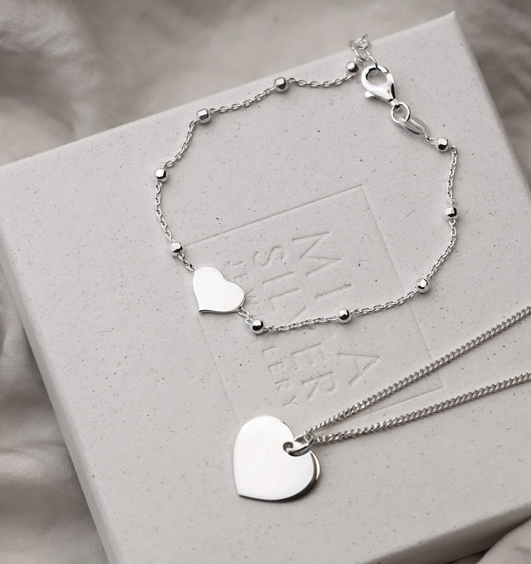 Dew Heart bracelet, silver