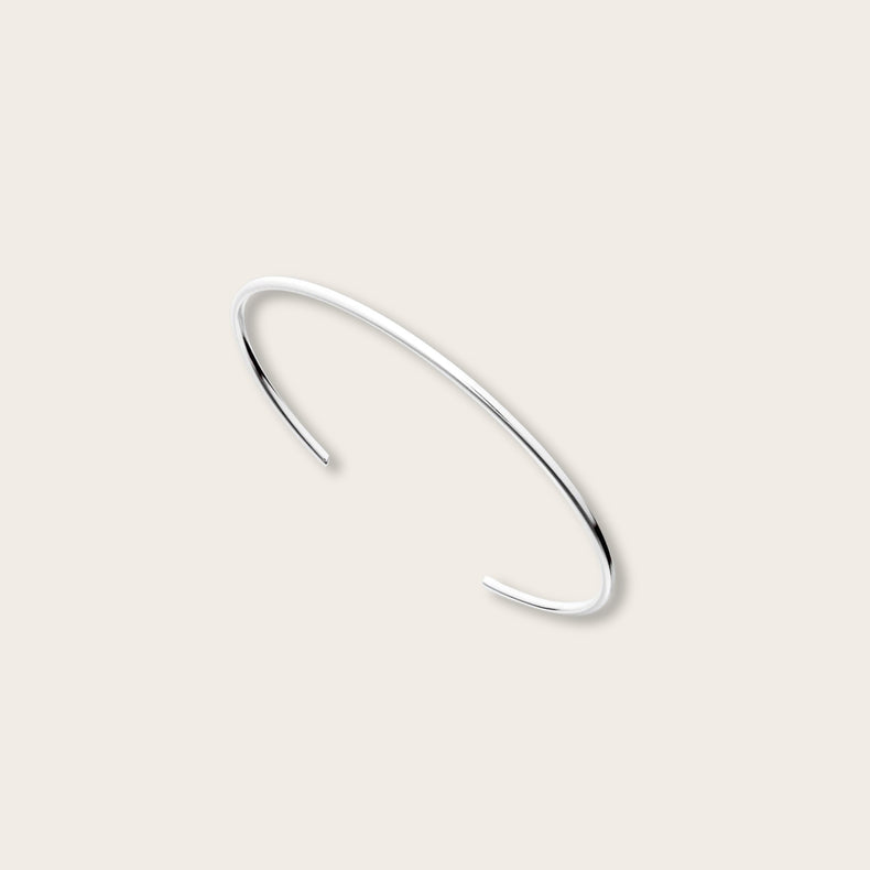 Plain Round Cuff Thin, bracelet silver