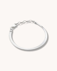 silverarmband med platt ormkedja i äkta silver. 