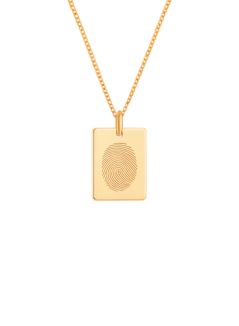 Berlock eget fingeravtryck, rektangulärt | 18k. guld