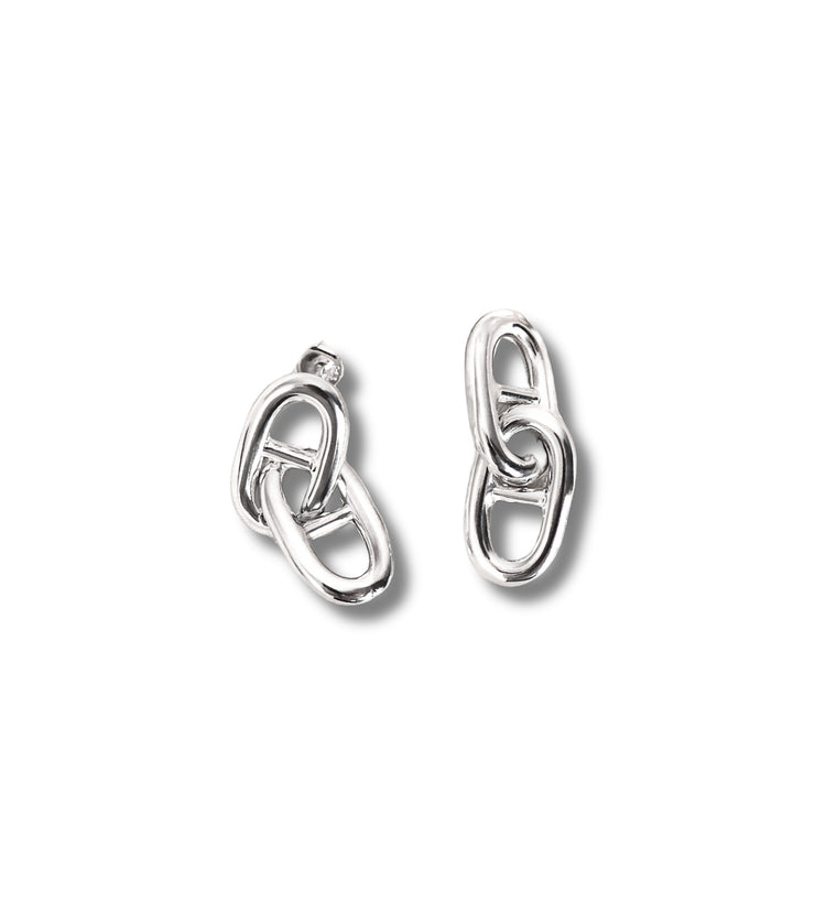 Chunky Anchor Chain Earrings, silver