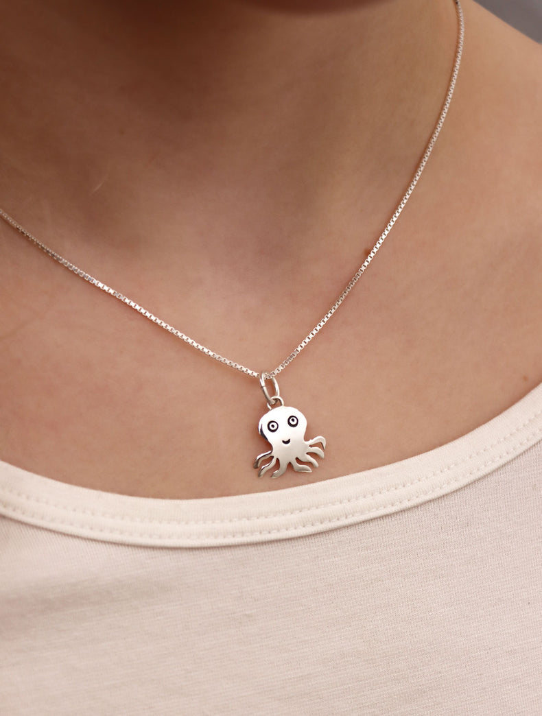 Kinderschmuck Oktopus-Halskette, Silber