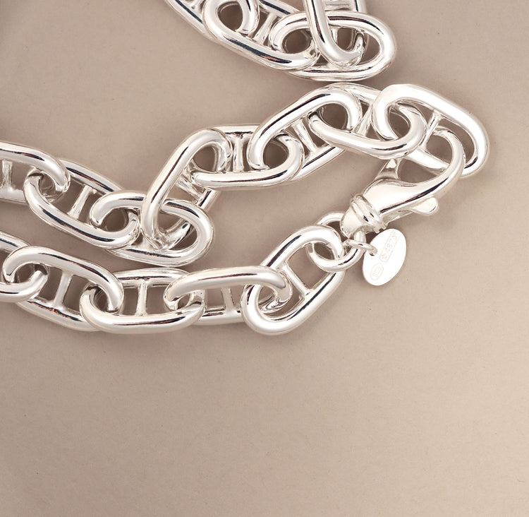 Anchor Chunky Chain Halsband kedja, silver