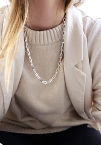 Paperclip chain Necklace, women's 55 cm