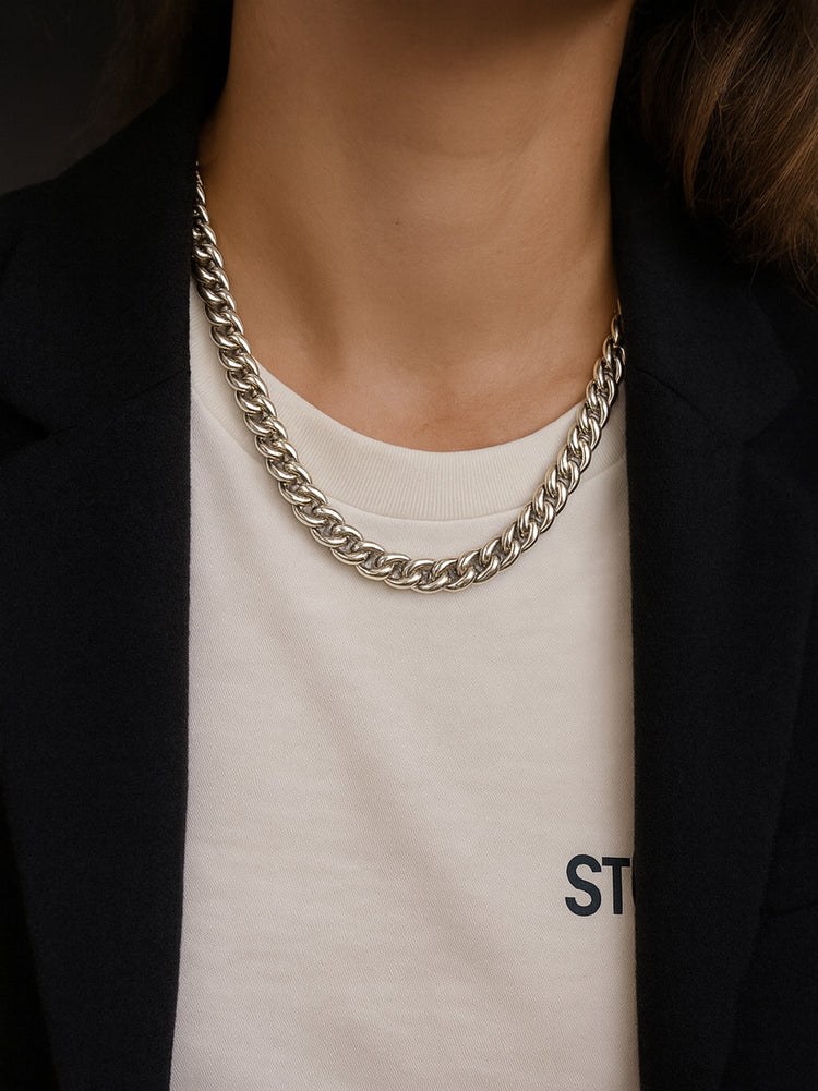 Chunky Curb Chain Halskette | 925er Silber