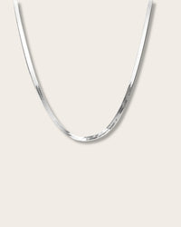 Chain Necklace silver, Pressed Snake chain / Herringbone, 3 mm