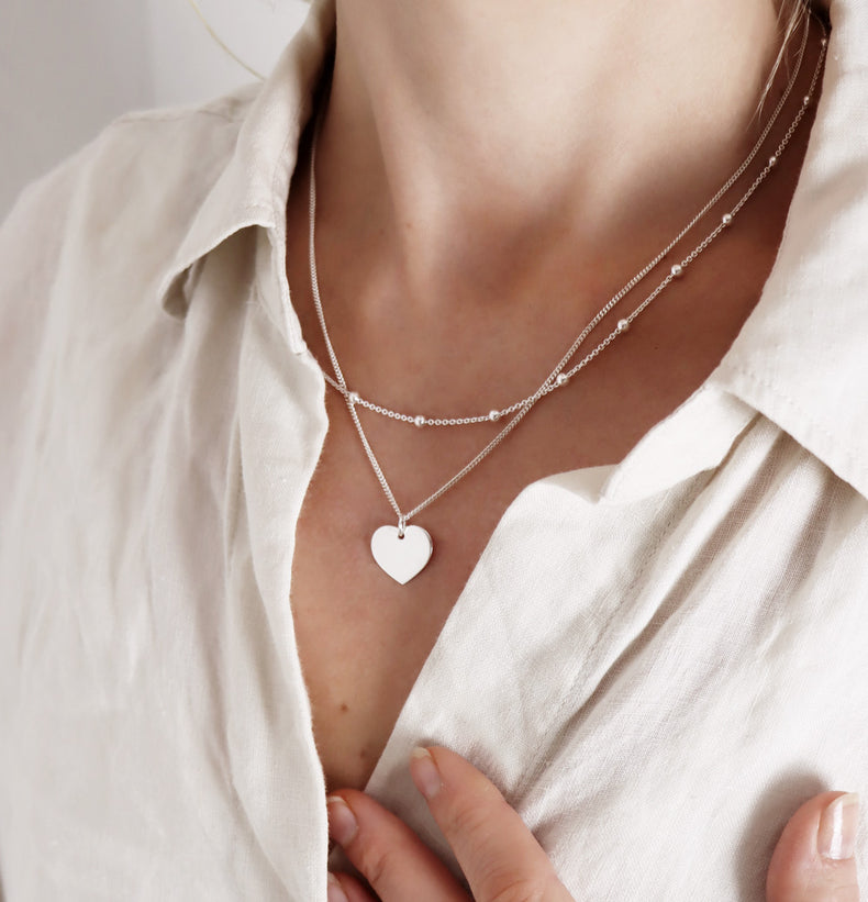 Plain Heart silver necklace