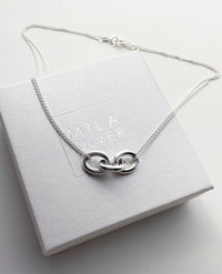 Chunky 12 mm Link Halsband, silver