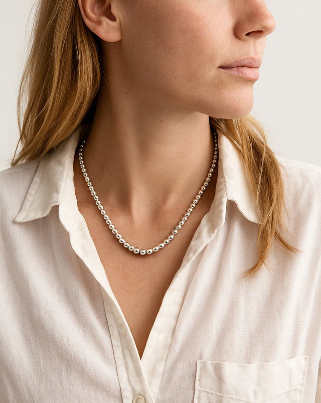 Silver Pearl Halsband, silver