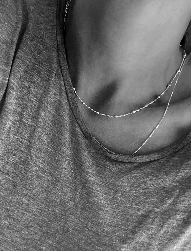 Thin silver chain hot sale with pendant