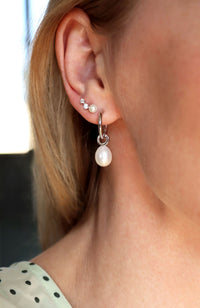 Pearl Earrings Hoops