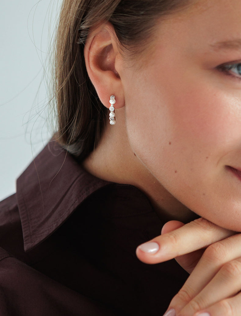 Dotted Crystals & Pearls Hoops, örhängen