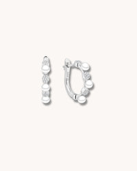Dotted Crystals &amp; Pearls Hoops, Earrings