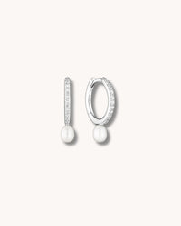 Sparkling Stone &amp; Pearl Hoops
