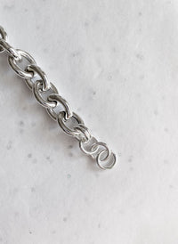 Chunky Chain Armband kedja, silver 12 mm