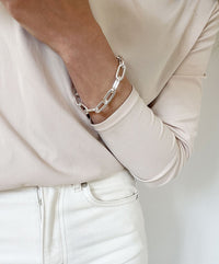 Chunky Chain Paperclip Chain bracelet, silver