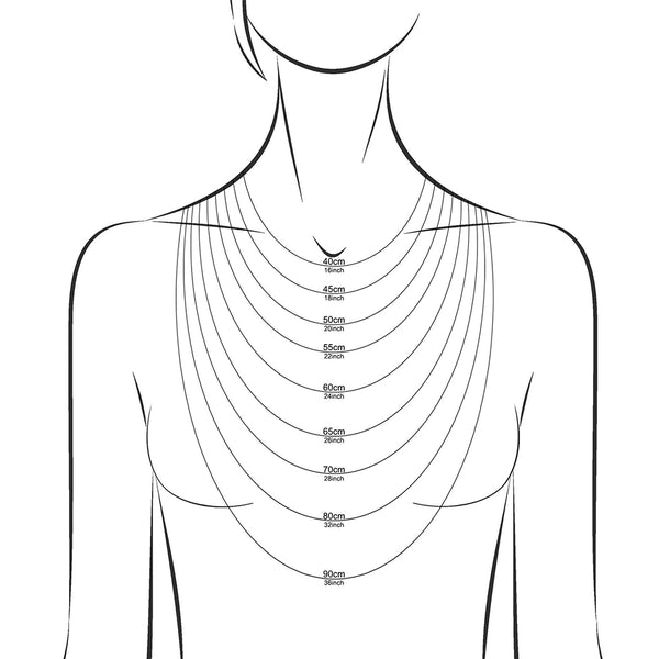 Illustration för längder på halsband. 