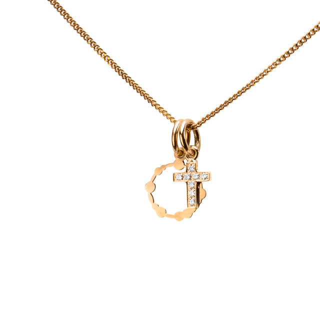 Charm-Diamantkreuz, 18 Karat. Gold