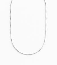 Beaded Chain Necklace, Ball chain silver 2 mm, 42-45 cm