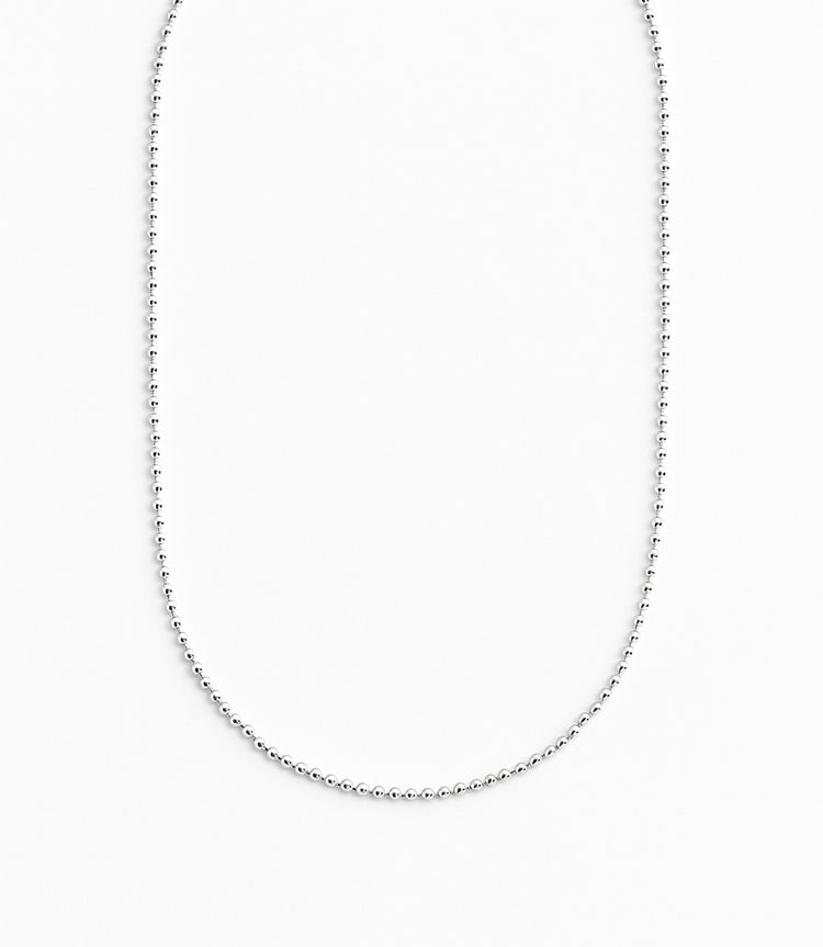 Beaded Chain Halsband, Kulkedja silver 2 mm / 60 cm