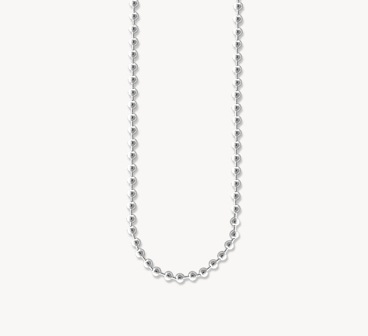 Perlenkette silber, 3 mm