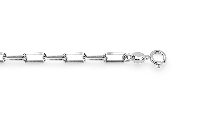 Paperclip Kedja Halsband, 4 mm | 925 silver