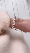 Chunky Chain Armbandkette, Silber 12 mm