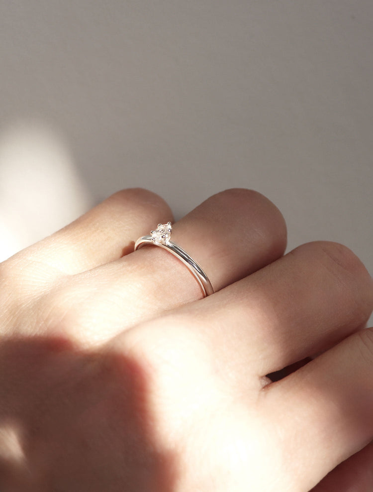 Set Wedding / Engagement rings for her, Diamond rings June + Elise