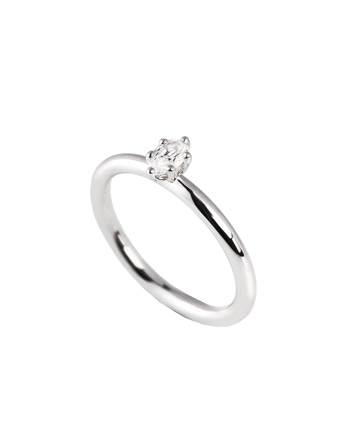 Juni-Diamantring, ovaler Diamant 0,25 ct.