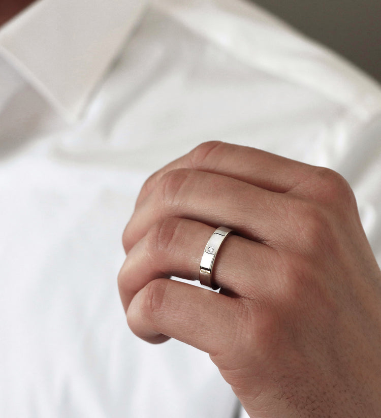 SET WEDDING / ENGAGEMENT RING for her & him | Monet + Plain diamond ring