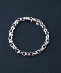 MILA MAN Bracelet, Chain silver, Round oval