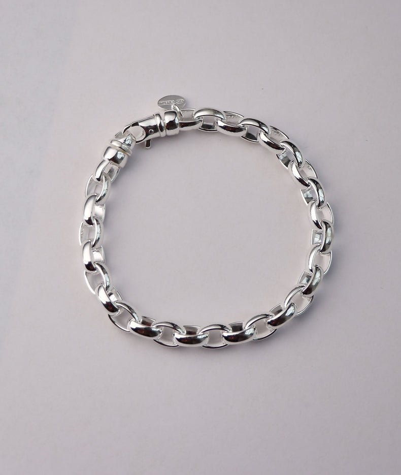 Mila Man Armband, Kette silber, rund oval