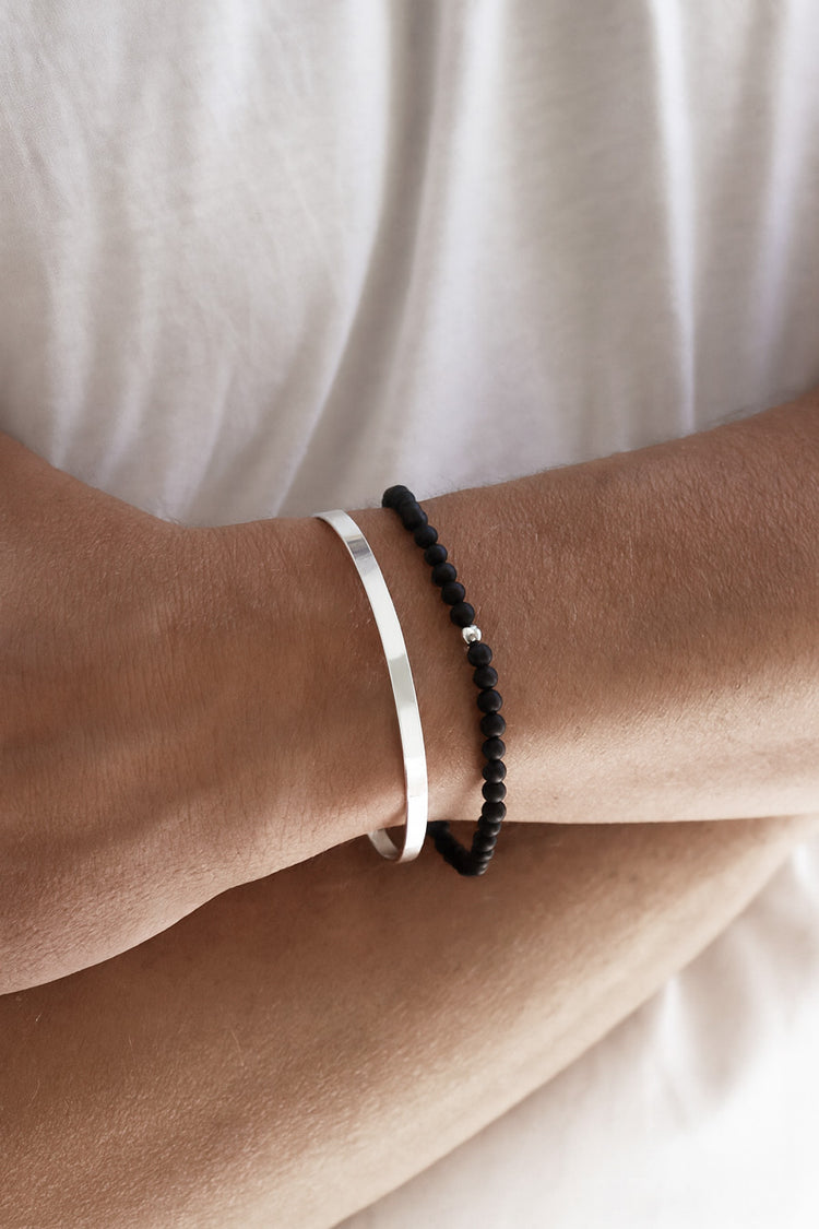 Mila Man Plain cuff bracelet, 4 mm
