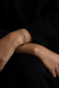 Perlenkettenarmband, silber 3 mm