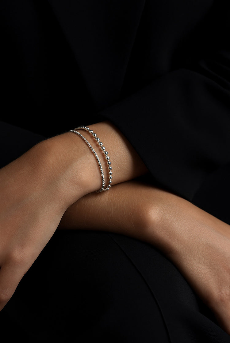 Silverarmband med kulkedja i äkta silver. 
