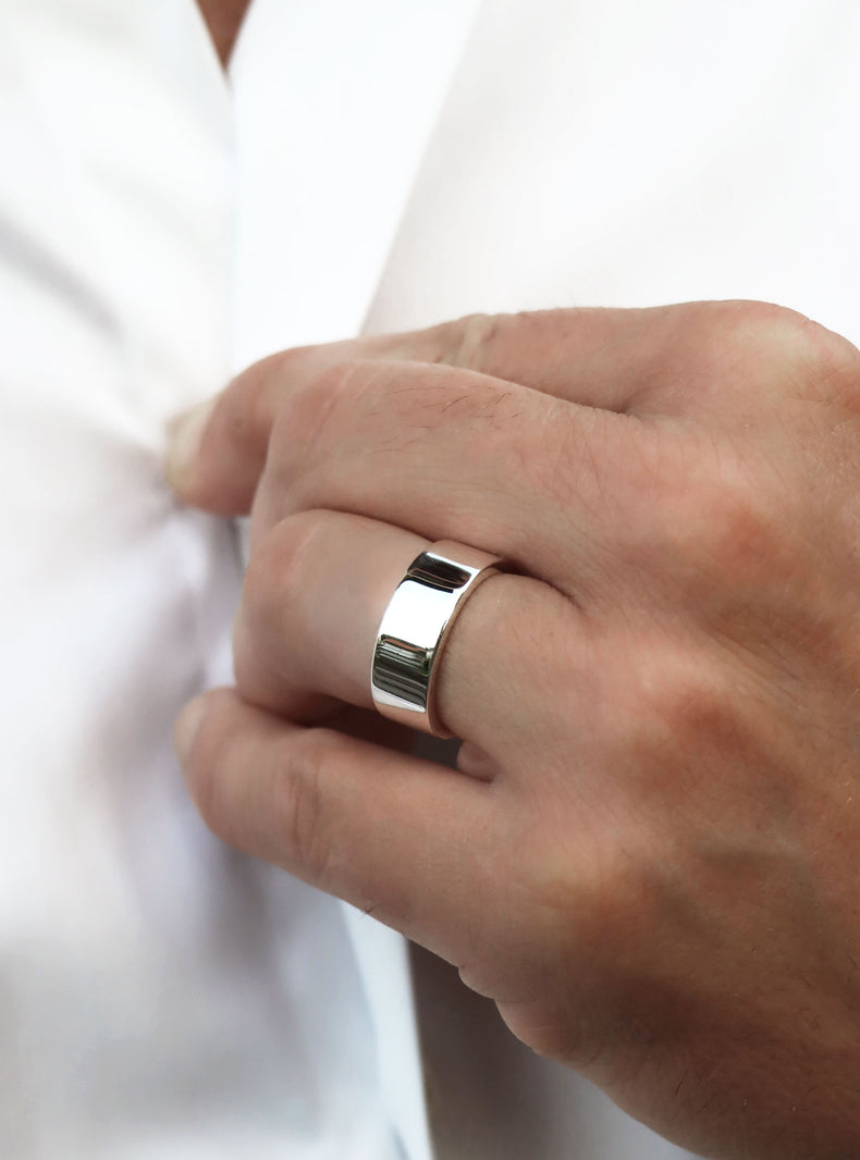 Ehering/Verlobungsring für Männer, Silberring 7 mm