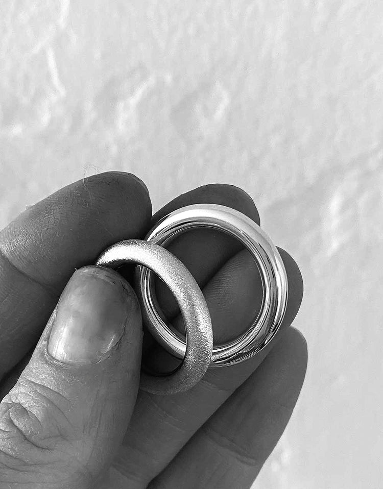 Mila Combo Ring stack 4 mm Ringe Frost/Poliert