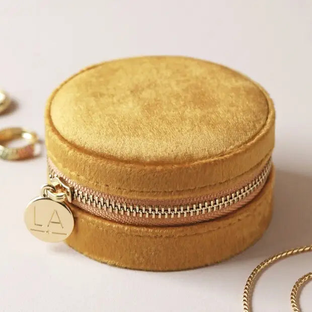 JEWELERY BOX VELVET, Mustard yellow